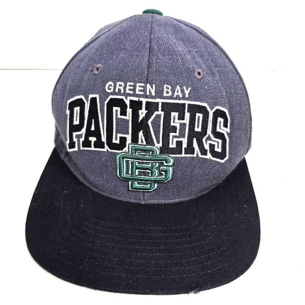 VTG Mitchell & Ness Green Bay Packers Wool Blend Snap Back Cap Hat